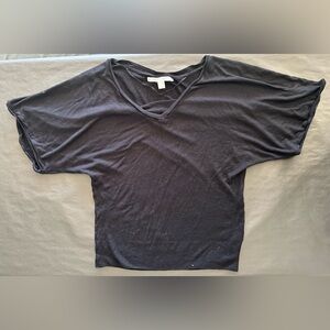 Black V-Neck Women's Top